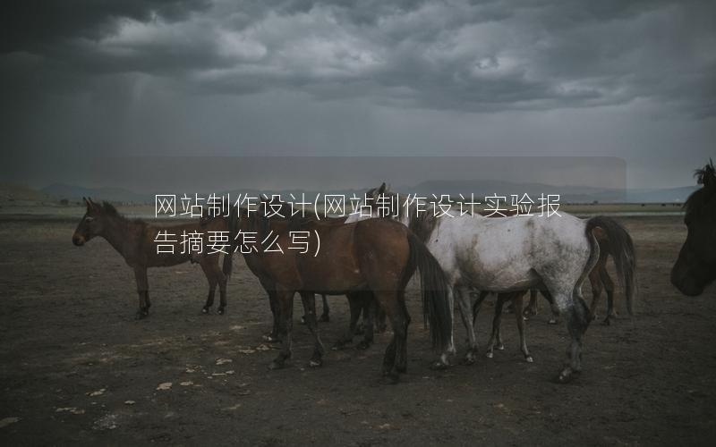 网站制作设计(网站制作设计实验报告摘要怎么写)