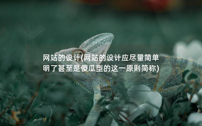 网站的设计(网站的设计应尽量简单明了甚至是傻瓜型的这一原则简称) 网站的设计(网站的设计应尽量简单明了甚至是傻瓜型的这一原则简称)