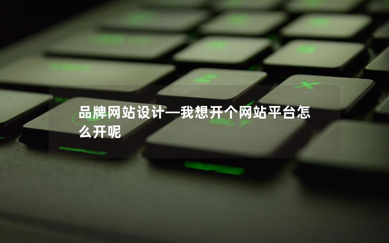 品牌网站设计—我想开个网站平台怎么开呢